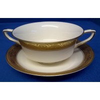 ROYAL WORCESTER C1393 PATTERN TWIN HANDLED BOWL & STAND 