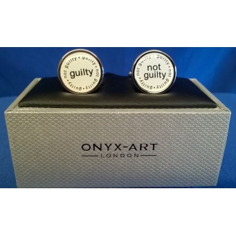 ONYX-ART CUFFLINK SET - GUILTY & NOT GUILTY