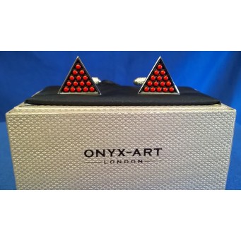 ONYX-ART CUFFLINK SET - RED SNOOKER BALLS